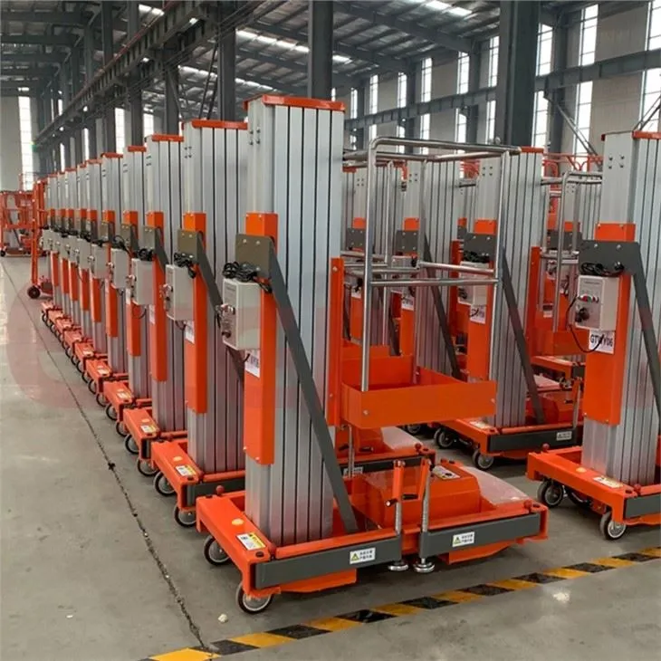 Aliumininė vieno stiebo oro darbo platforma