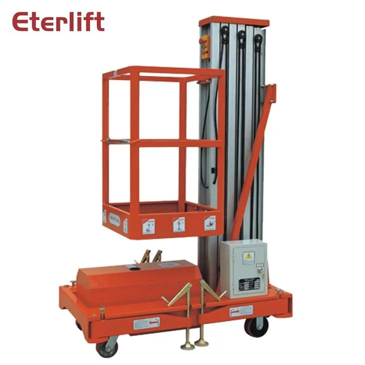 Antenos darbo platforma vieno stiebo aliuminio pakėlimo stalas